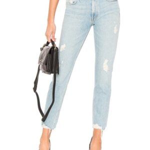 MOTHER Superior The Flirt Ankle Fray Jeans in "Thanks for Nothin" Wash size 31